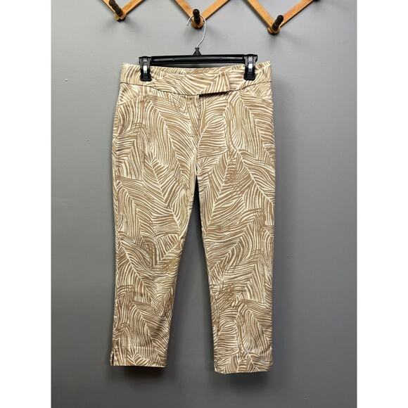 Talbot's Pants Womens size 4 Modern Fit taupe/cream ankle Straight - Picture 3 of 11